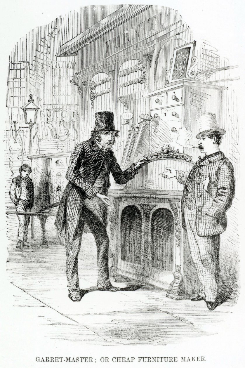Garret-Master, ou fabricante de móveis baratos, c.1840 de English School