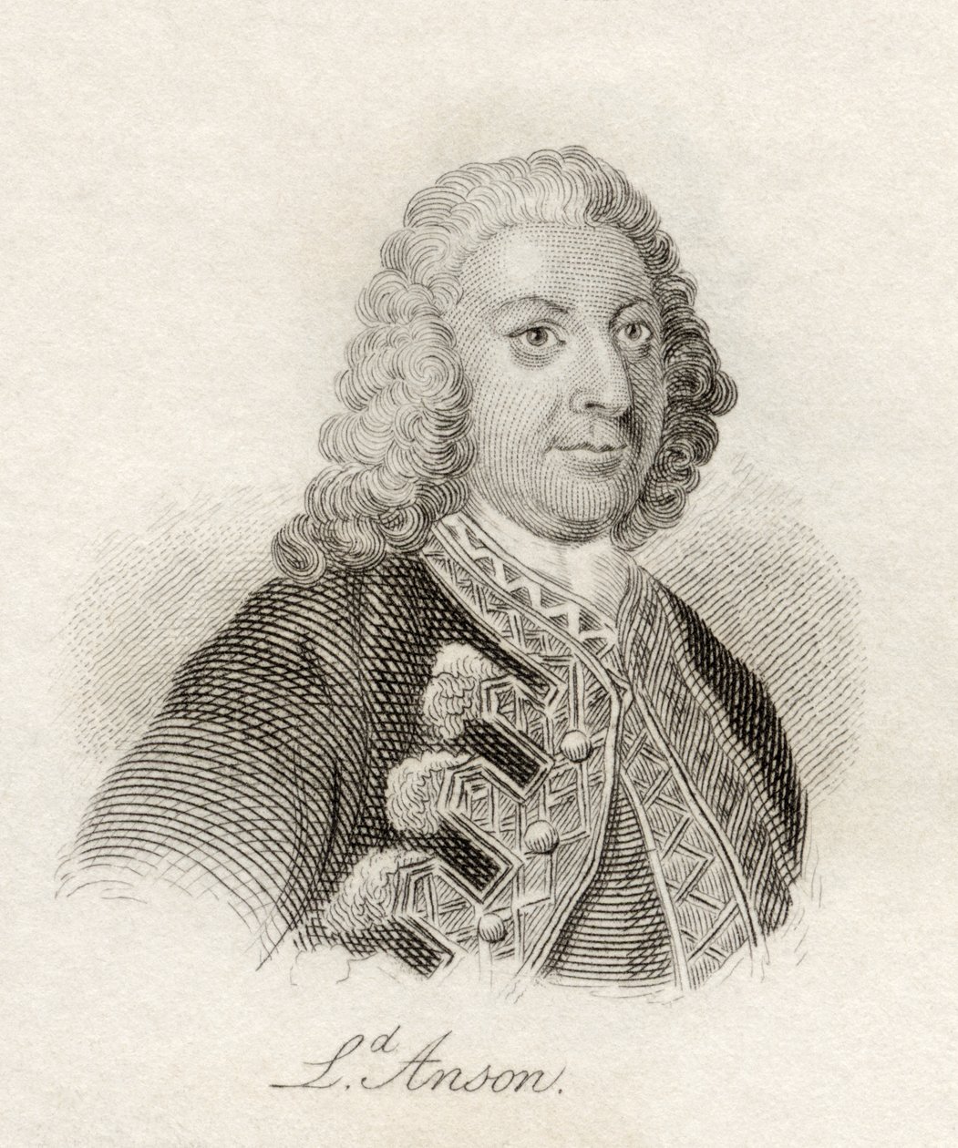 George Anson, do &39;Crabb&39;s Historical Dictionary&39;, publicado em 1825 de English School