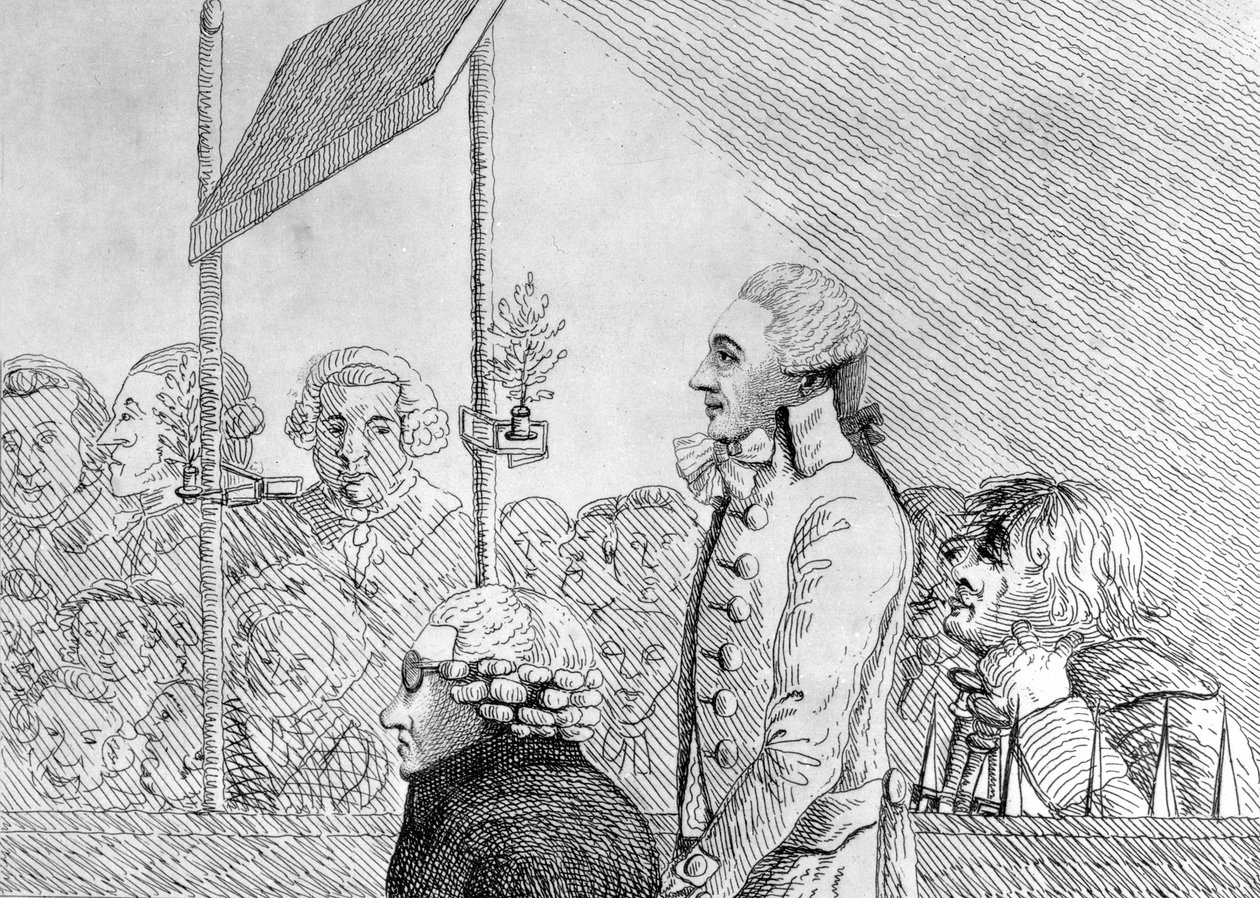 George Barrington saiu da vida durante seu julgamento no Old Bailey, na sexta-feira, 17 de setembro. de English School