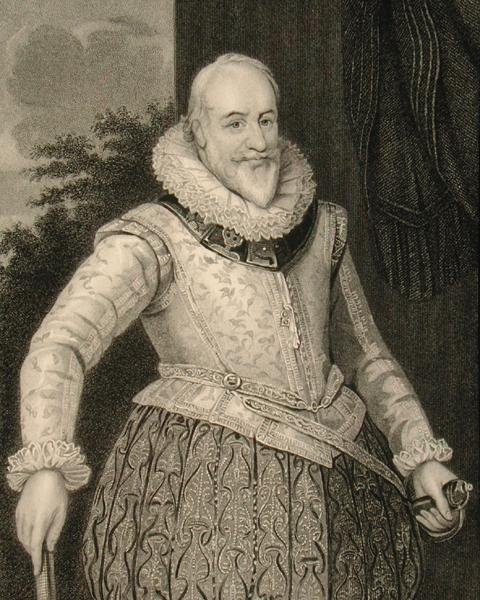 George Carew (1555-1629) Conde de Totnes e Barão Carew de Clopton (gravura) de English School
