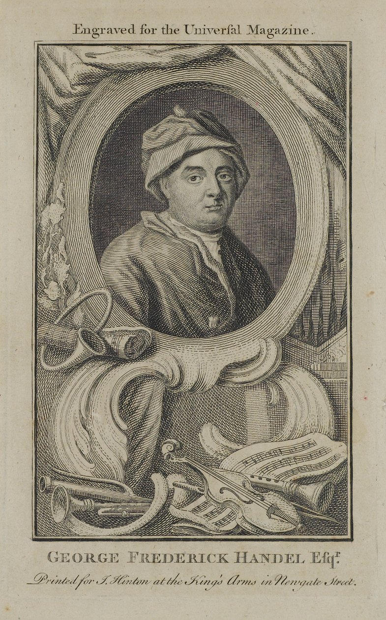 George Frideric Handel, gravado para a revista Universal, c.1760 de English School