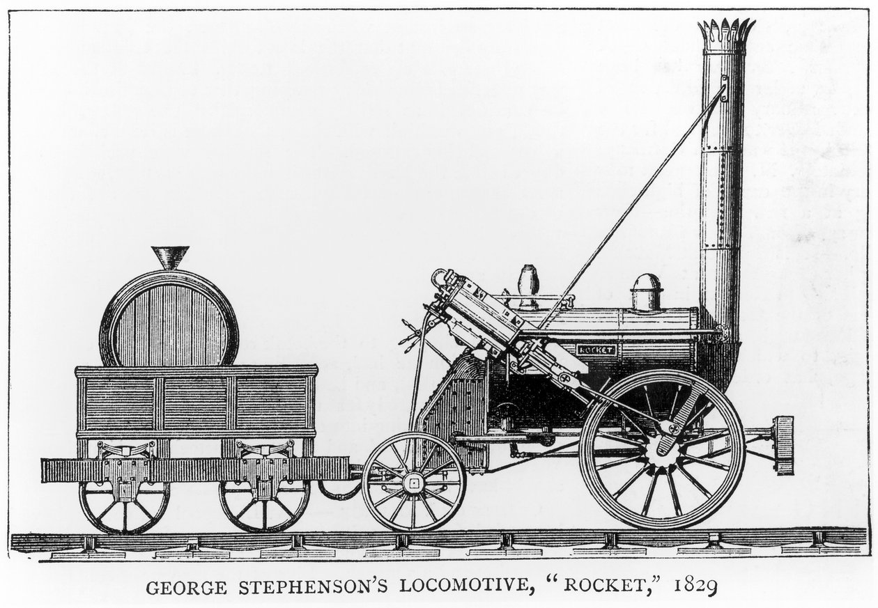George Stephensons Locomotiva, Foguete, 1829 de English School