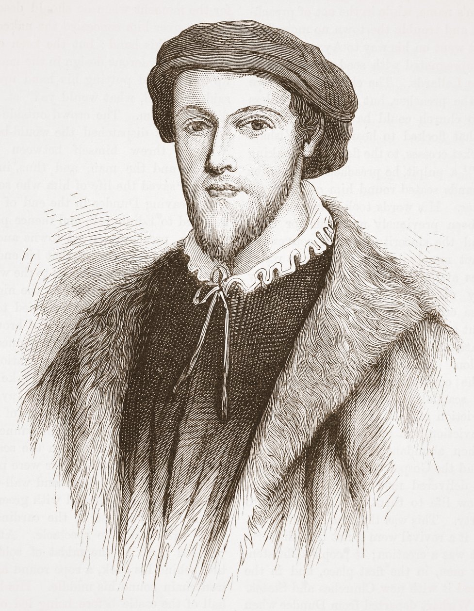 George Wishart, de uma impressão na posse de David Laing, ilustração de A História do Protestantismo por James Aitken Wylie (1808-1890), pub. 1878 de English School