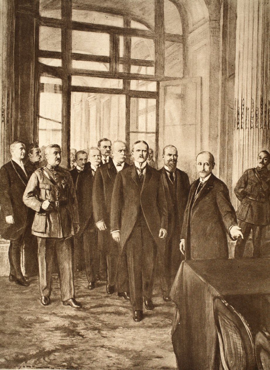 Políticos alemães no Palácio de Versalhes, 1919 de English School