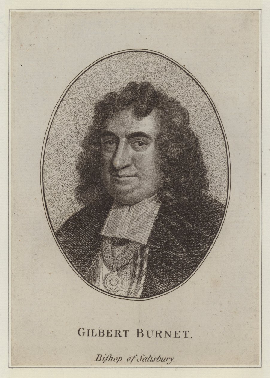 Gilbert Burnet, bispo de Salisbury, escritor e historiador (gravura) de English School