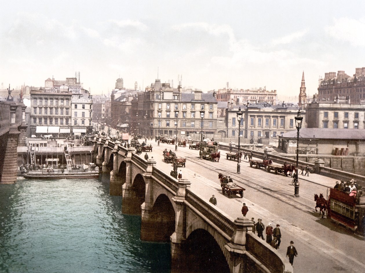 Ponte de Glasgow (foto colorida à mão) de English School