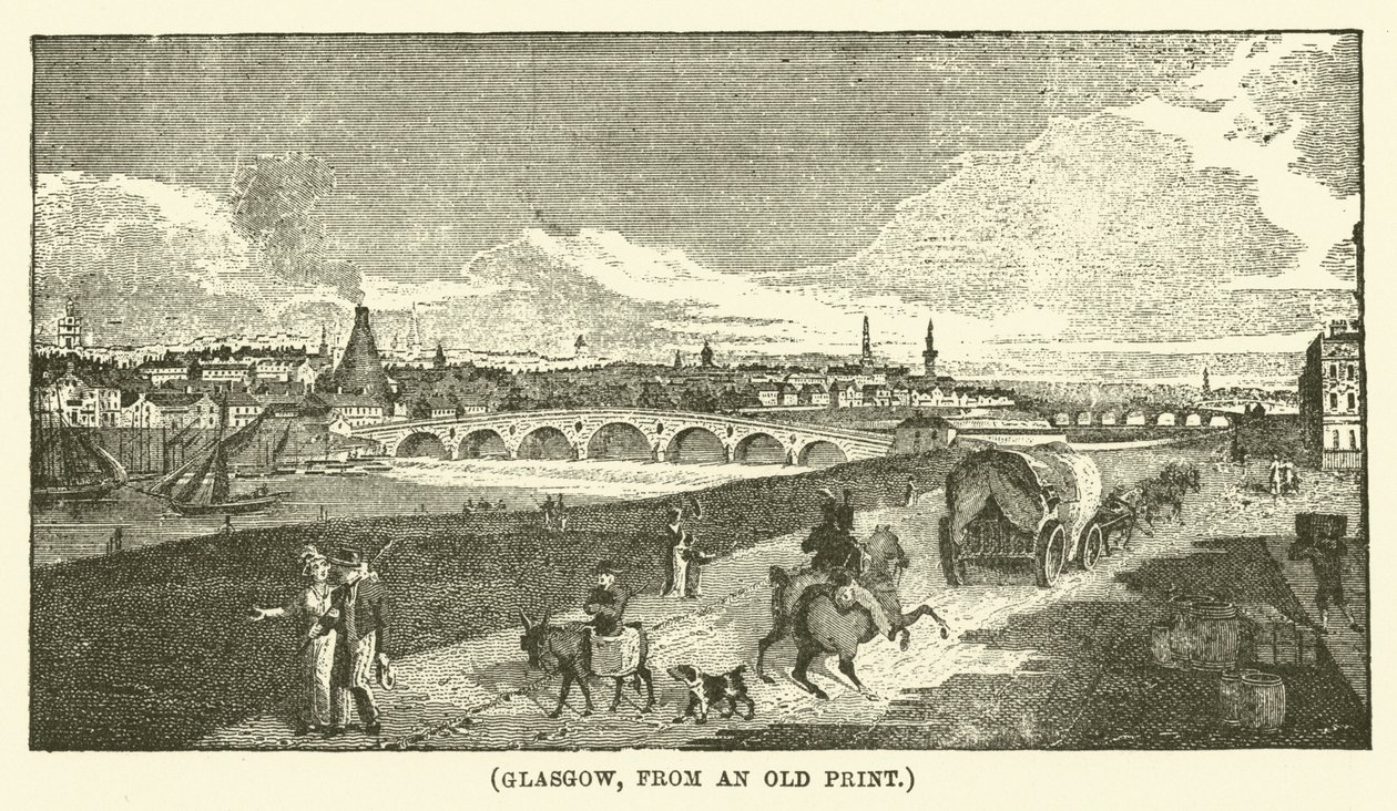 Glasgow, a partir de uma impressão antiga (gravura) de English School