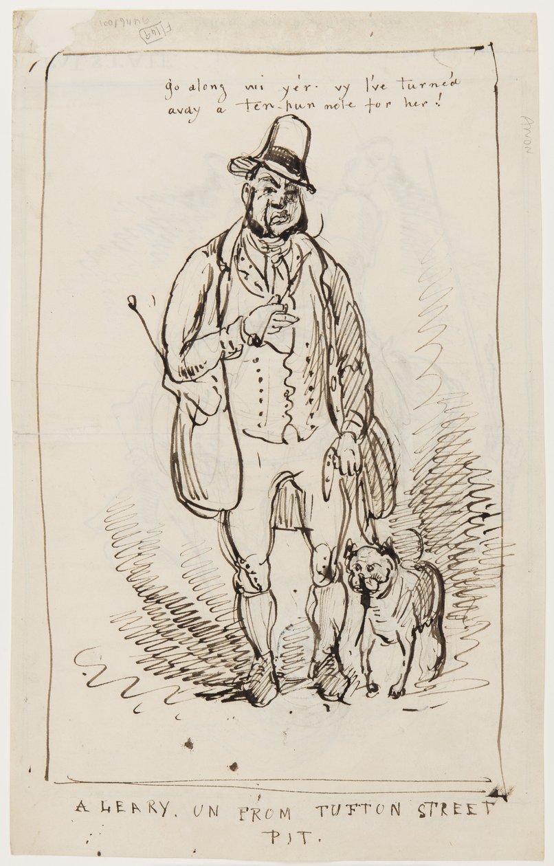Vá em frente com você, Vy eu dei uma nota de dez trocadilhos para ela! Um Leary un de Tufton Street Pit, c.1825 de English School