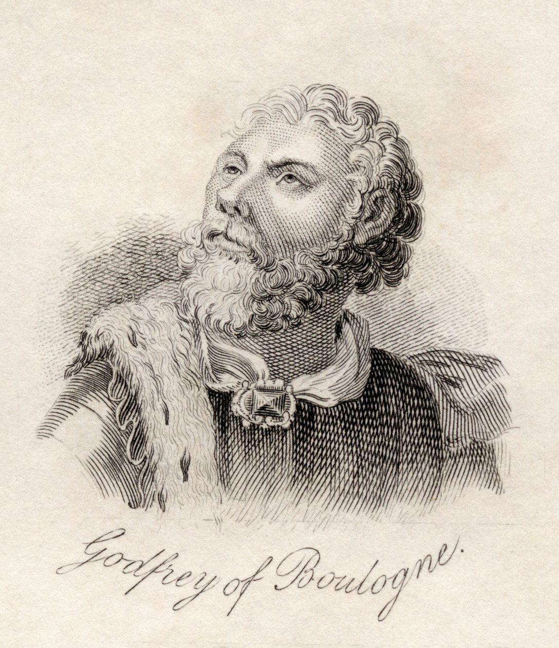 Godfrey of Bouillon, do &39;Crabb&39;s Historical Dictionary&39;, publicado em 1825 de English School