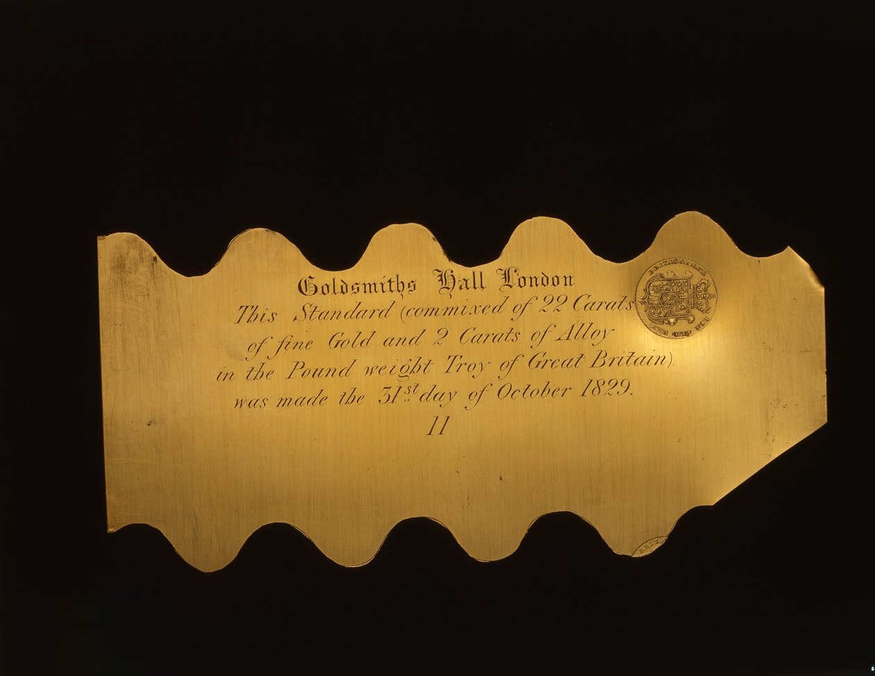 Placa de ensaio em ouro de English School