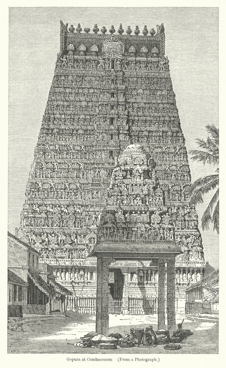 Gopura em Combaconum (gravura) de English School
