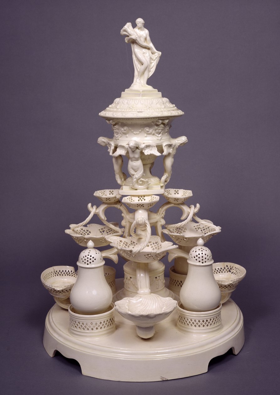 Grand Plat de Menage ou, centro de mesa, Leeds Pottery, c.1780 (cremes) de English School
