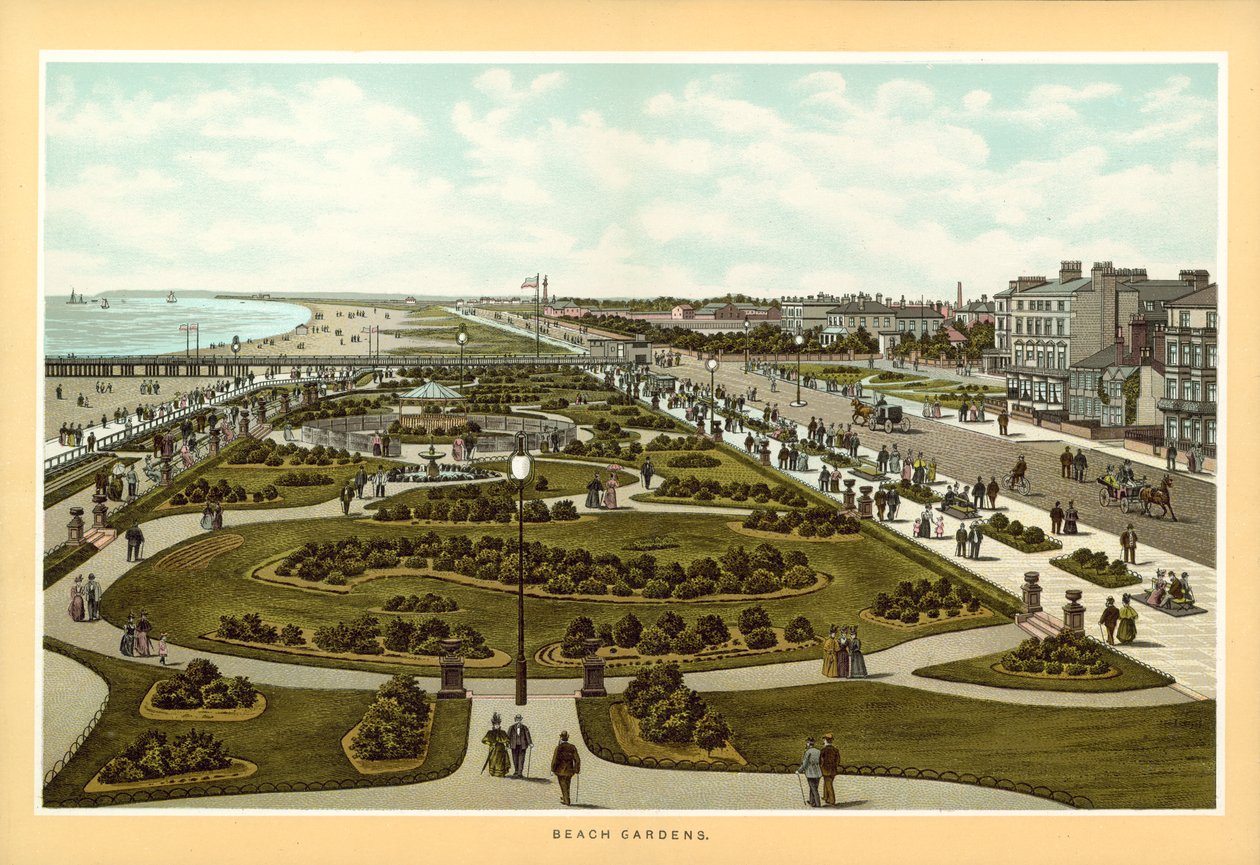 Great Yarmouth: Beach Gardens (litografia a cores) de English School