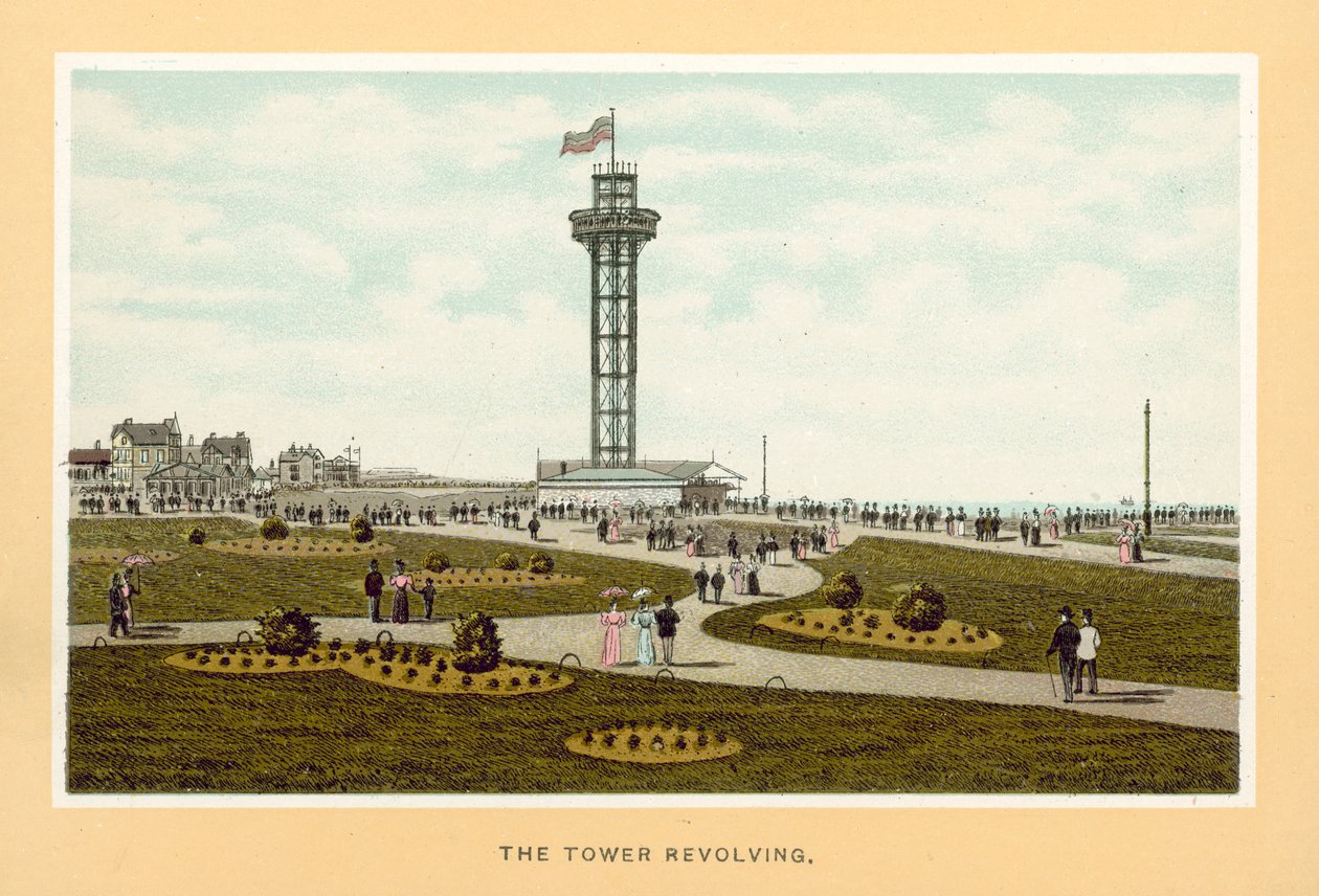 Great Yarmouth: A Torre Giratória (litografia a cores) de English School