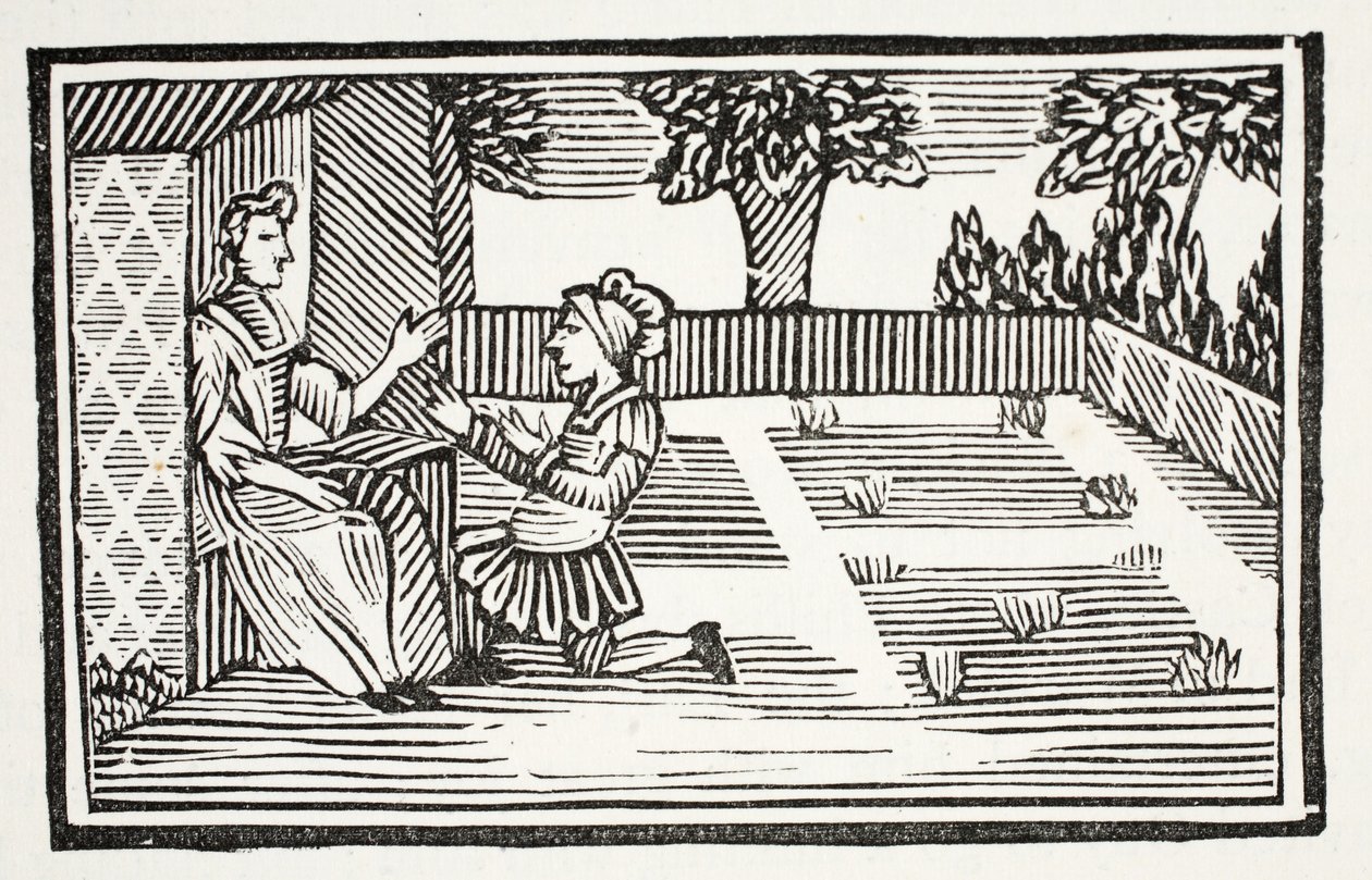 Guy tribunais Fair Phillis, ilustração de Chap-livros do século XVIII por John Ashton, pub. 1882 de English School