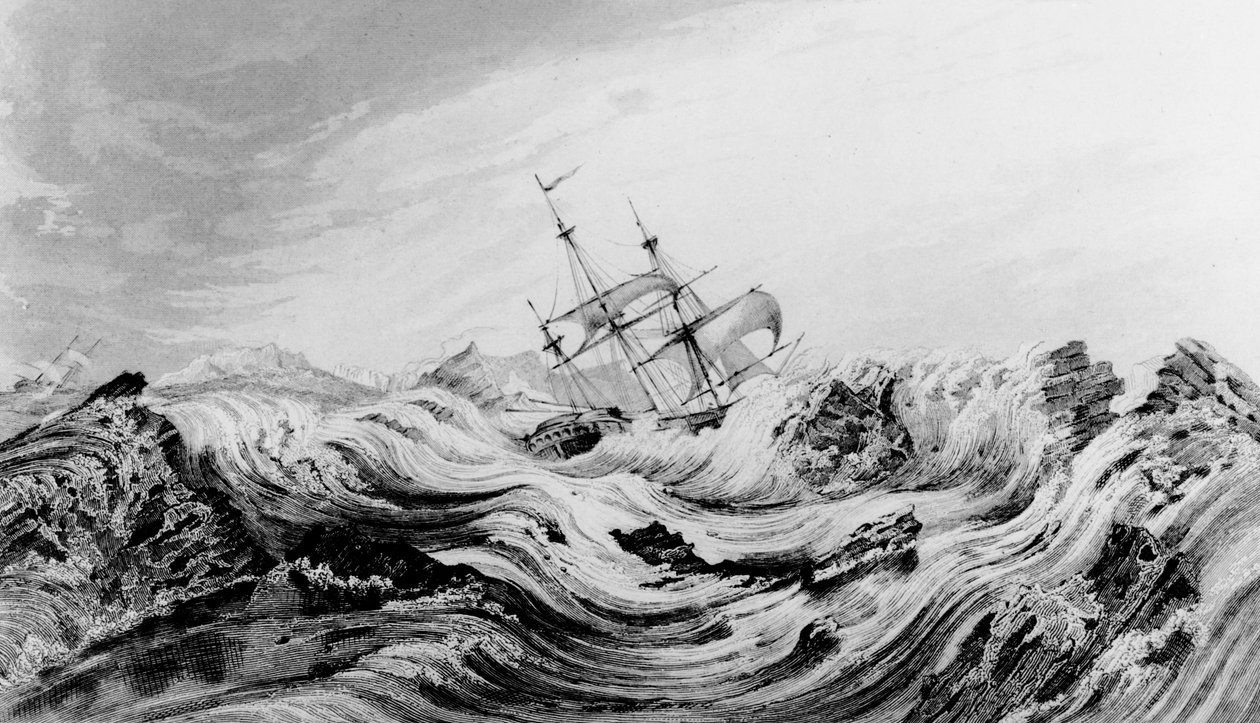 HMS Dorothea comandado por David Buchan conduzido ao gelo ártico de English School