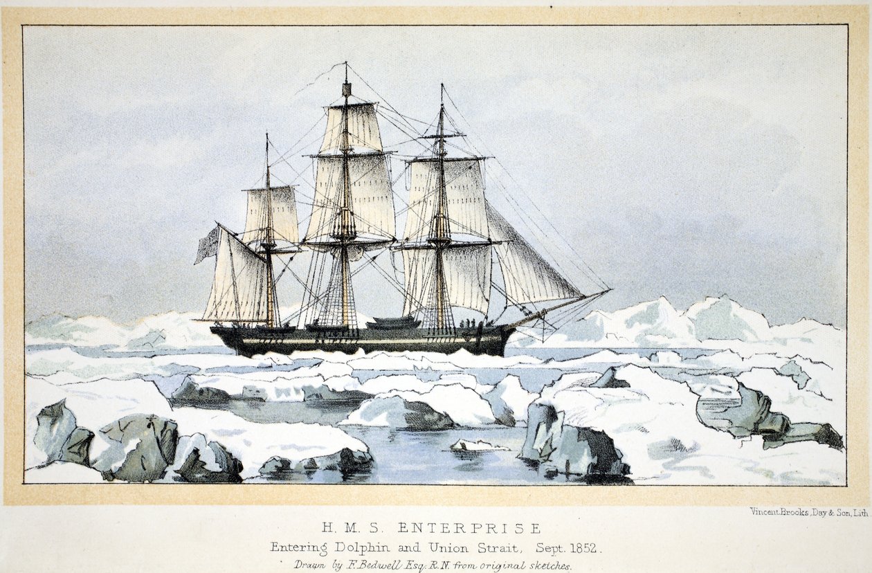 Empresa HMS entrando no Dolphin and Union Strait, em setembro de 1852 de English School