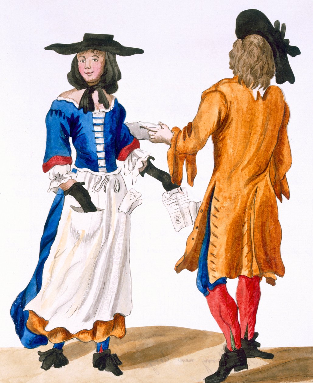 Hábitos dos cantores da balada, c.1675 de English School