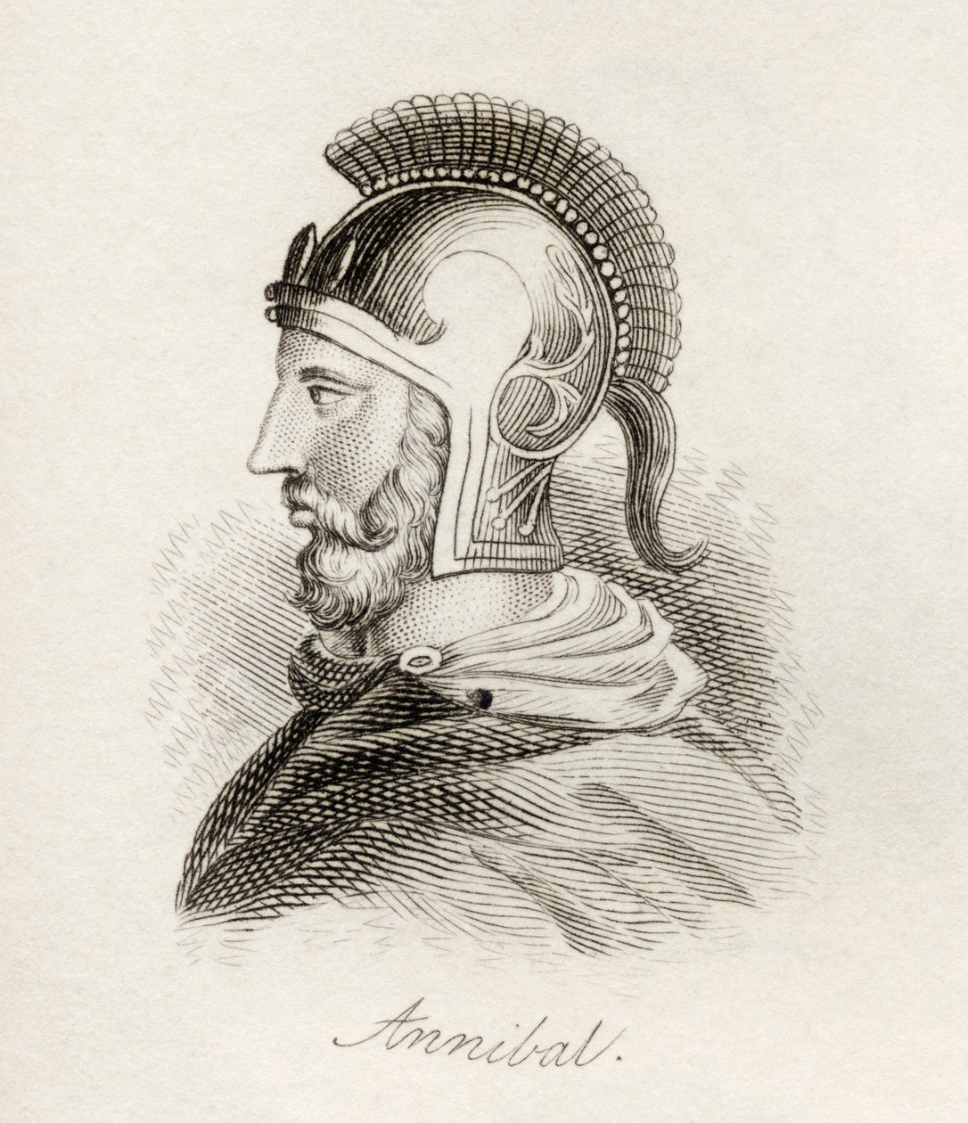Hannibal, o Grande, do "Dicionário Histórico de Crabb", publicado em 1825 de English School