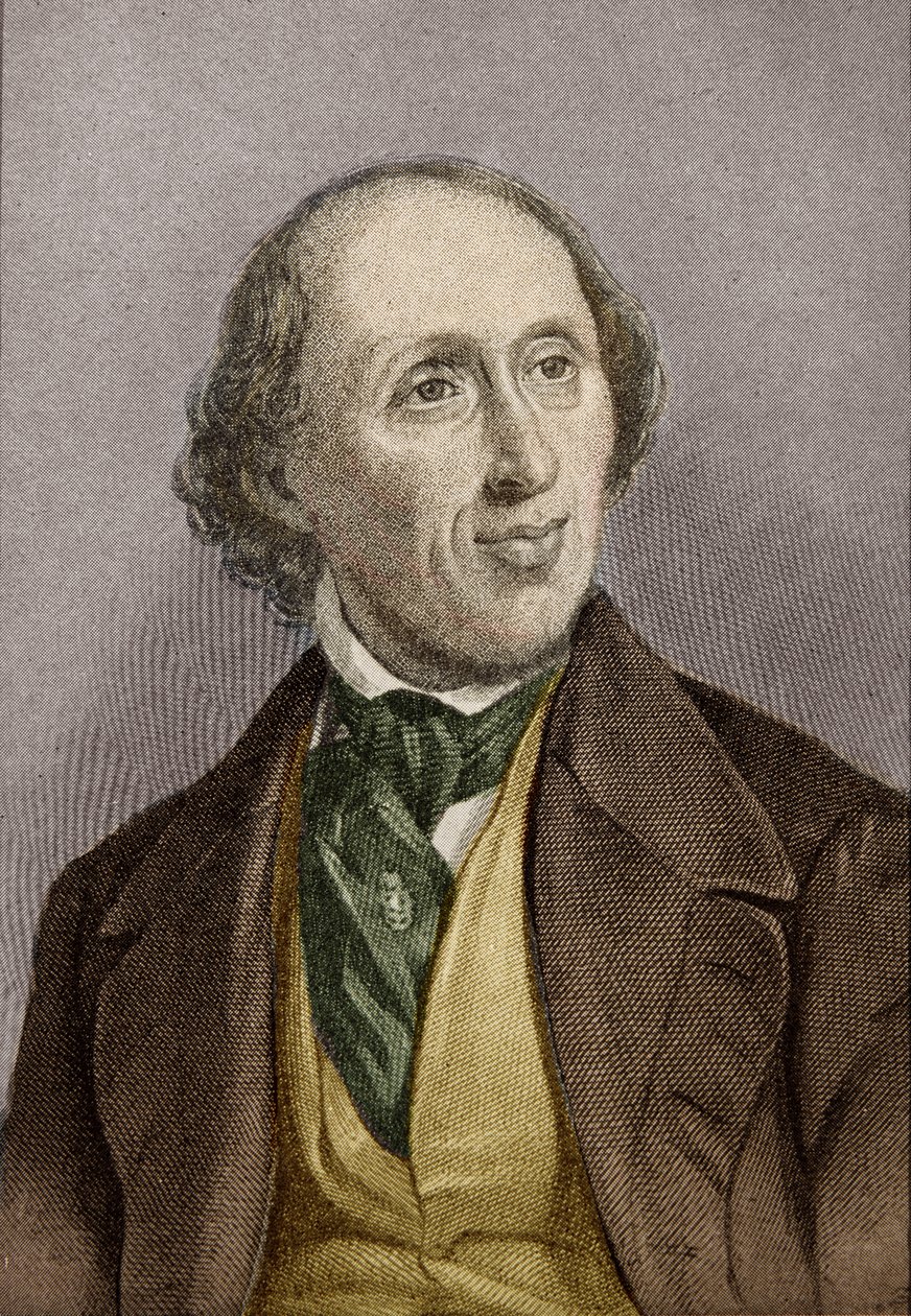 Hans Christian Andersen (1805-75) (posterior coloração) de English School