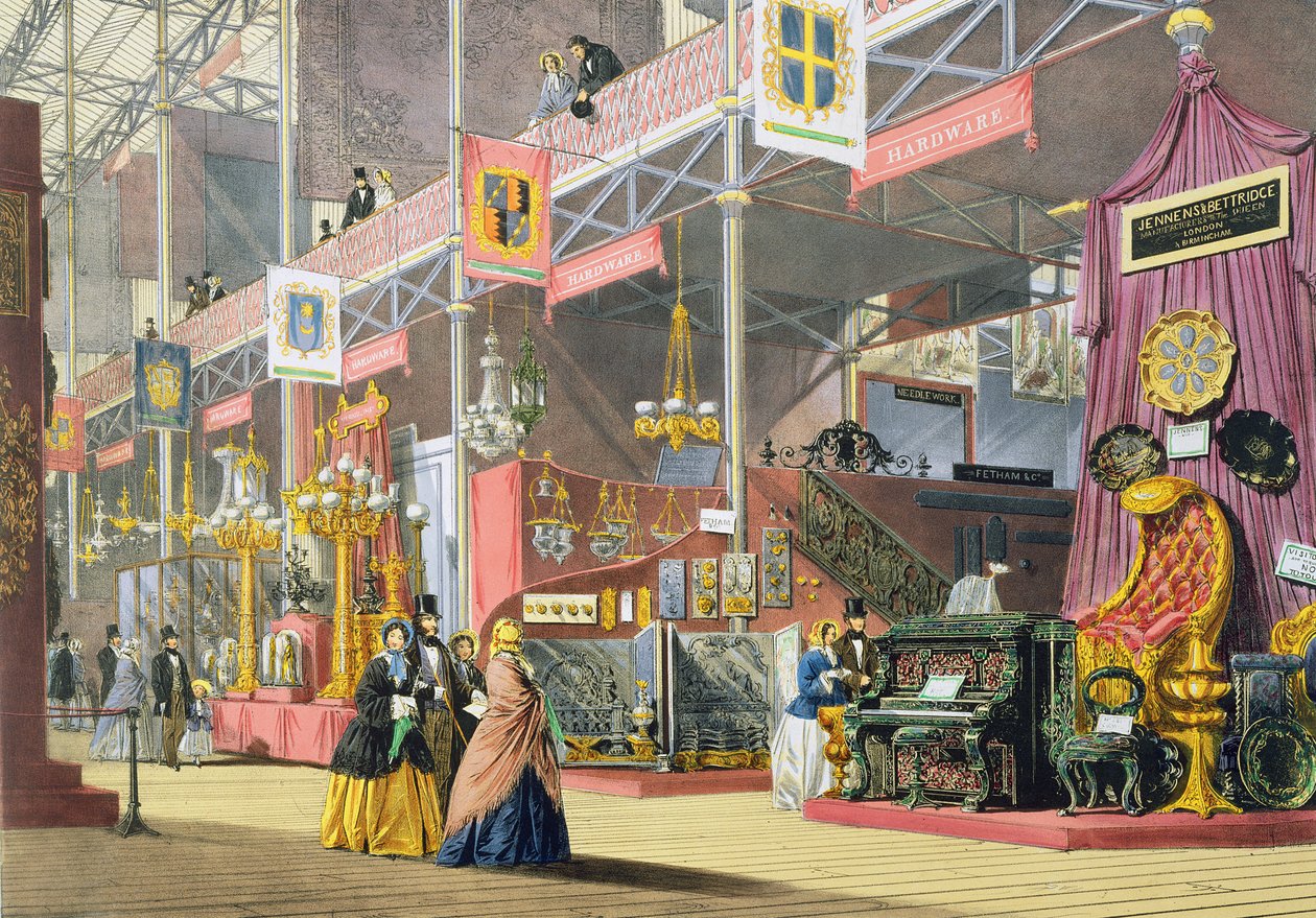 Máquinas de Hardware e Madeira, na Grande Exposição de 1851, da Dickinsons Comprehensive Pictures de English School