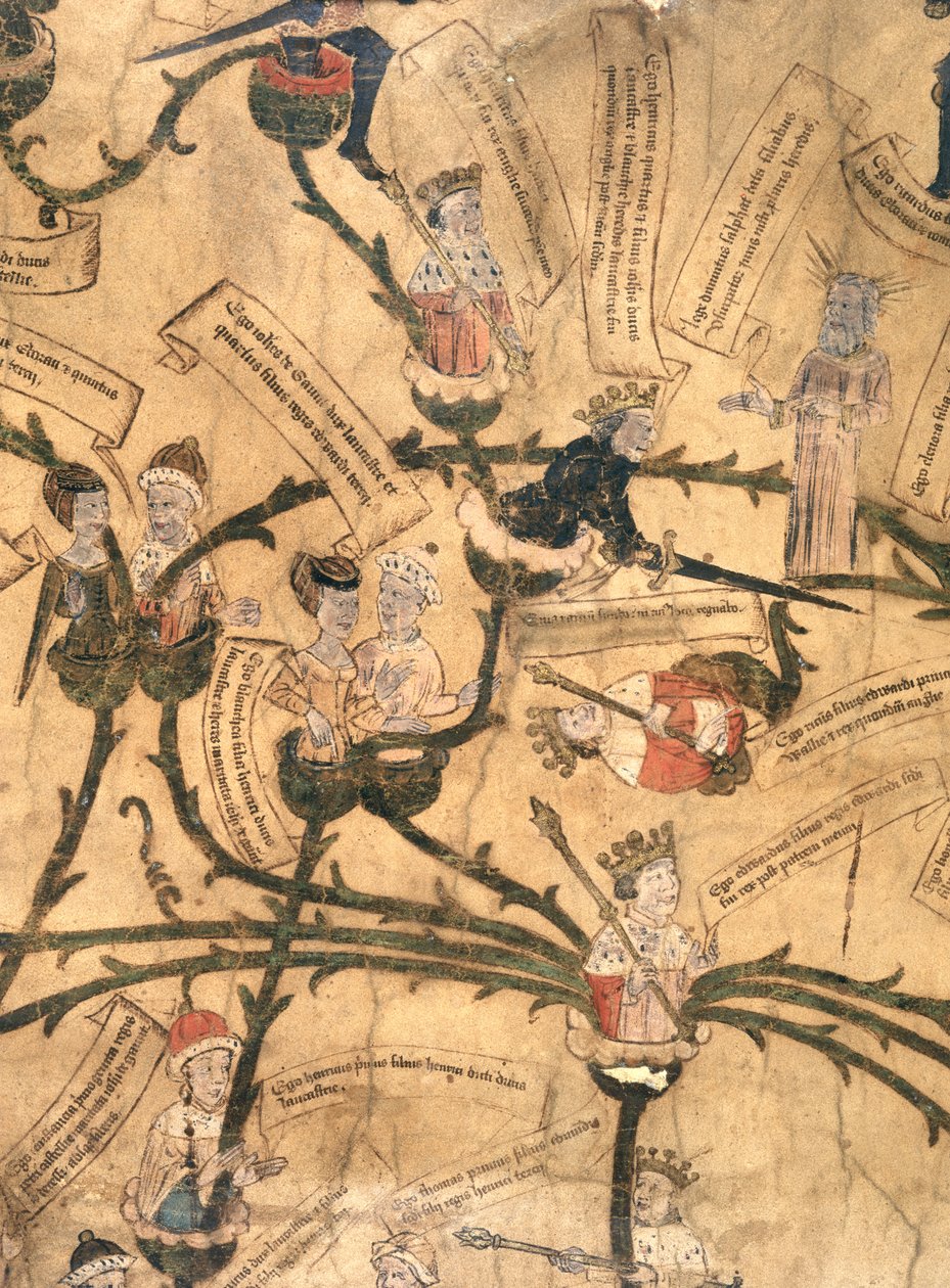 Harley 7353. Henrique IV (1367-1413) corta a árvore genealógica de English School