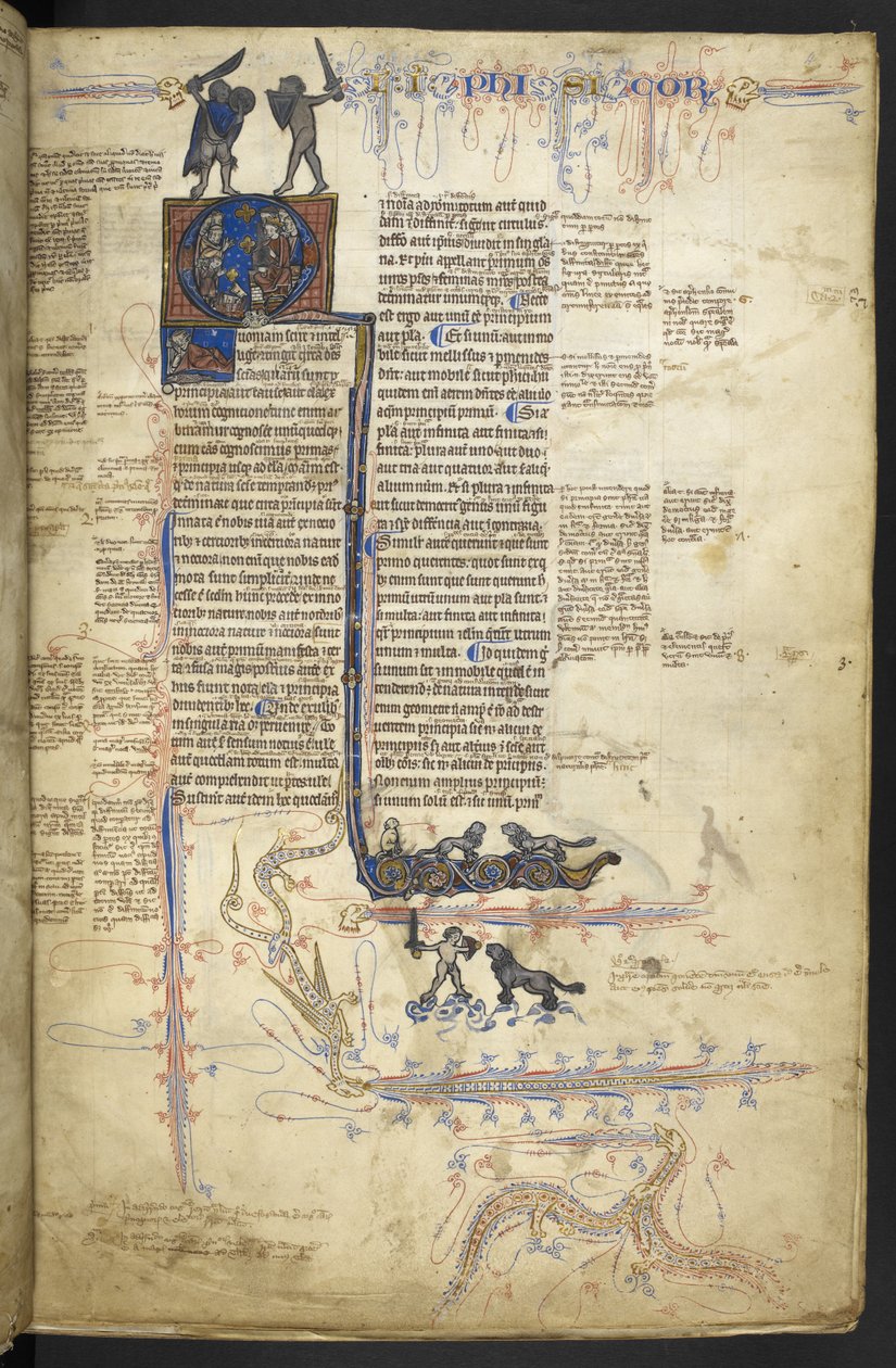 Harley MS 3487, f.4r Aristóteles Physica, de 