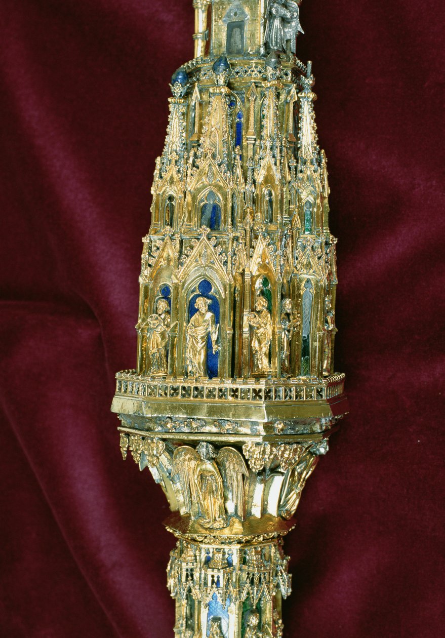 Chefe do crozier de William of Wykeham (c.1320-1404): lado Peter (prata dourada) (detalhe) (ver 205101-205132) de English School
