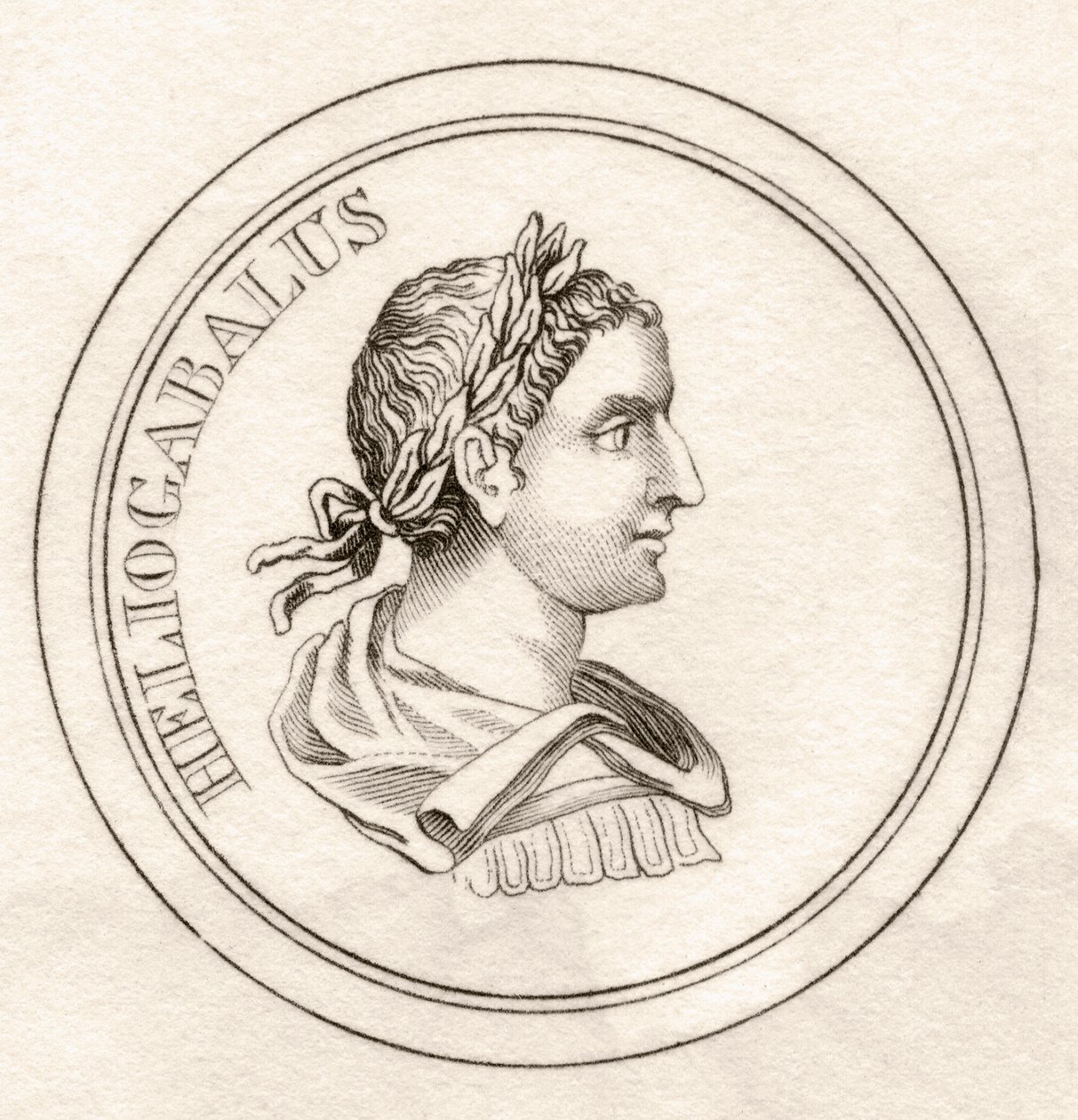 Heliogabalus, do &39;Crabb&39;s Historical Dictionary&39;, publicado em 1825 de English School