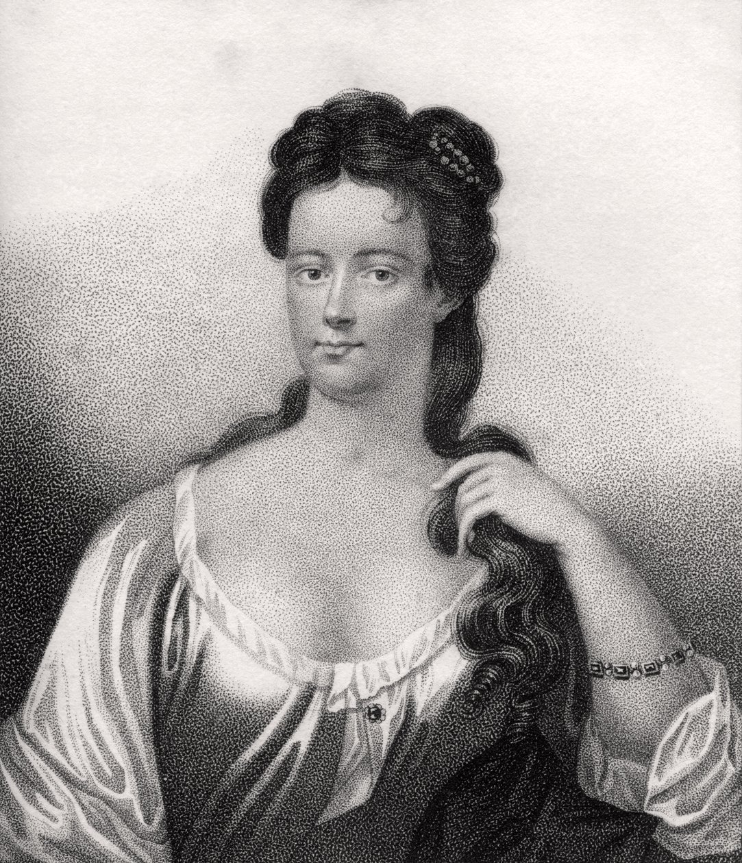 Henrietta Knight, gravada por Bocquet, ilustração de "Um catálogo de autores reais e nobres, volume V", publicada em 1806 de English School