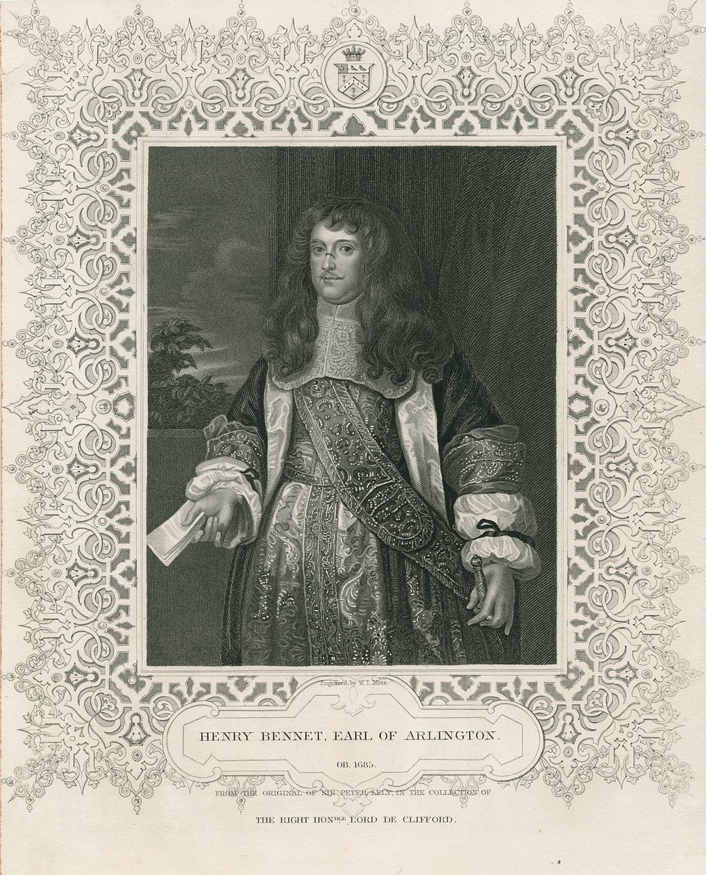 Henry Bennet, 1º Conde de Arlington, de &39;British Portraits&39; de Lodge, 1823 de English School