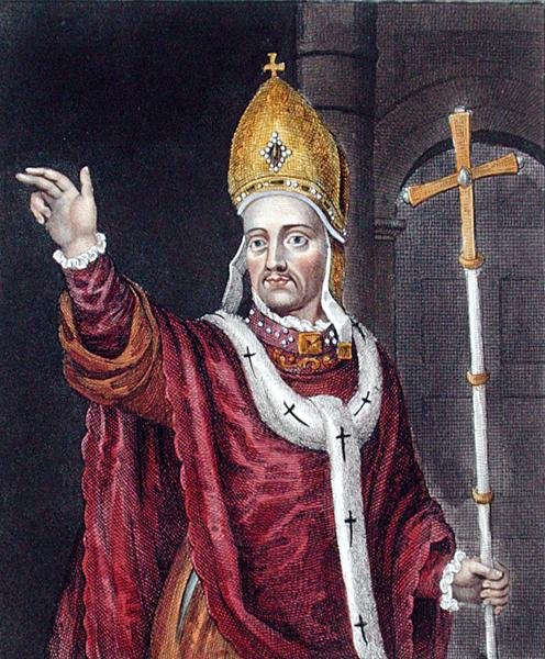 Henry Chichely (c.1362-1443), depois de uma pintura na Galeria Bodleian (cor litho) de English School