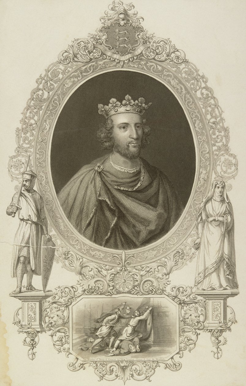 Henrique III (1207-72), rei da Inglaterra, de "A Galeria dos Retratos", publicado em 1833 de English School