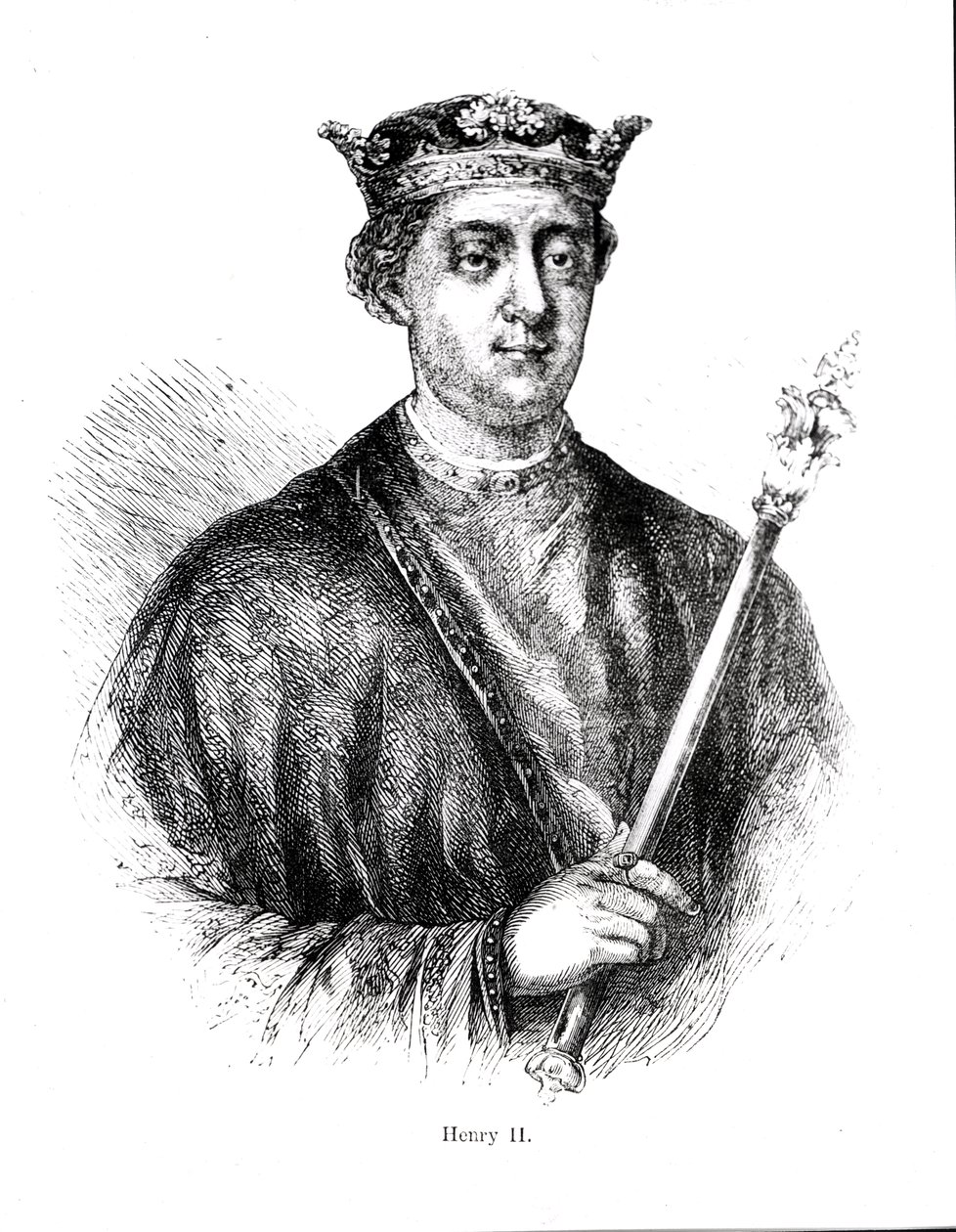 Henrique II (1133-89) (gravura) (foto bundw) de English School