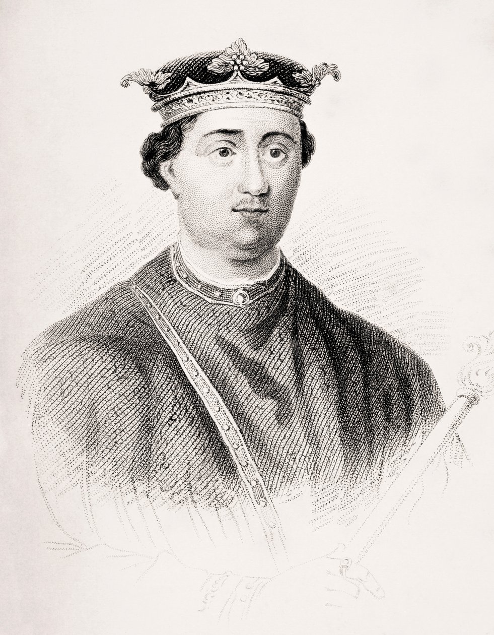 Henrique II, rei da Inglaterra, de "Old England&39;s Worthies", de Lord Brougham e outros, publicou Londres, em 1880 de English School