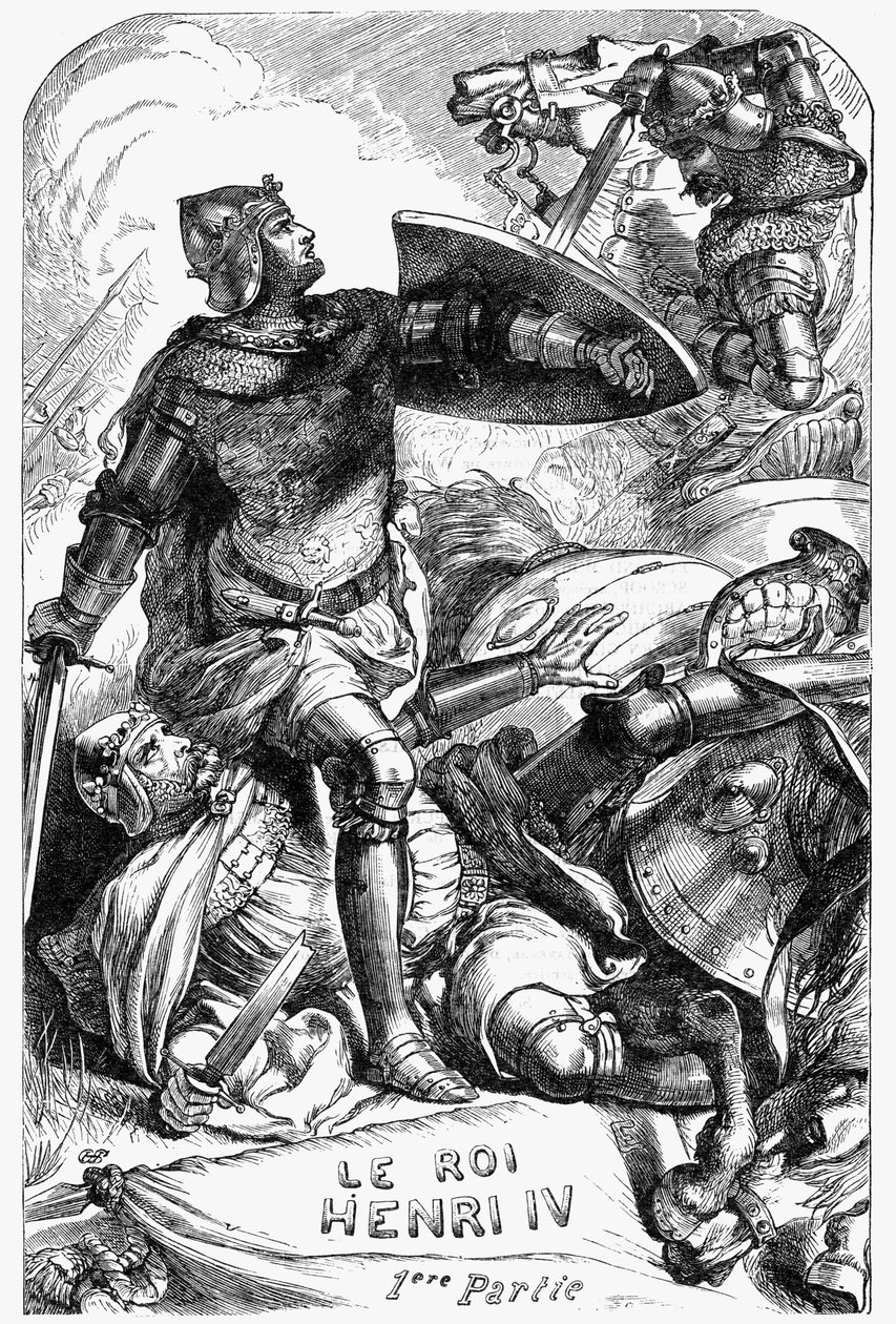 Henry IV (Henry IV) - Ilustração em "Works complete by William Shakespeare" 1866 - As ilustrações e a forma geral desta edição são emprestadas do Shakespeare ilustrado de Cassell, publicado em Londres de English School