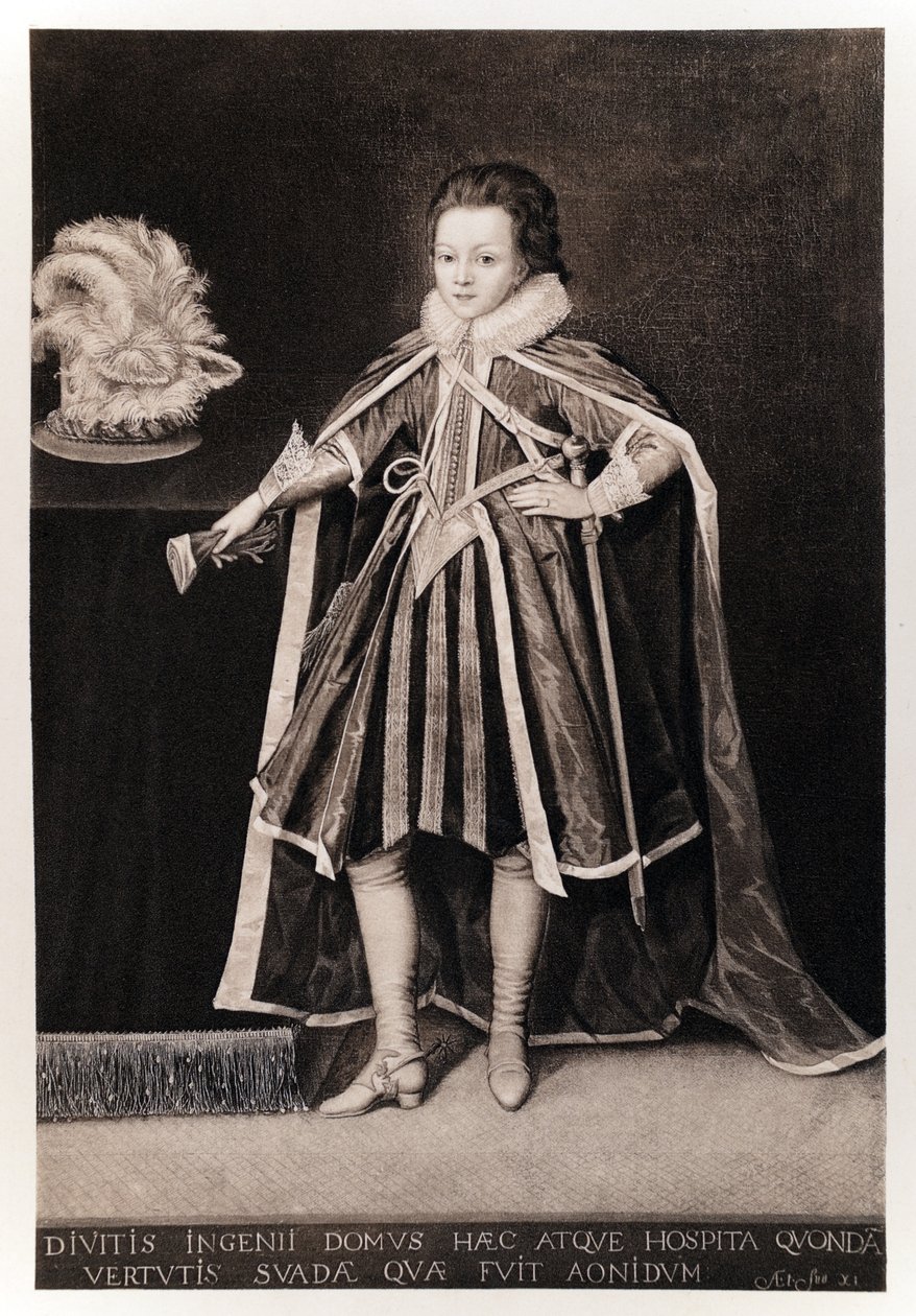 Henrique, Príncipe de Gales, de Jaime I e VI, impresso por Manzi Joyant & Co. Paris, 1904 (collotype) de English School