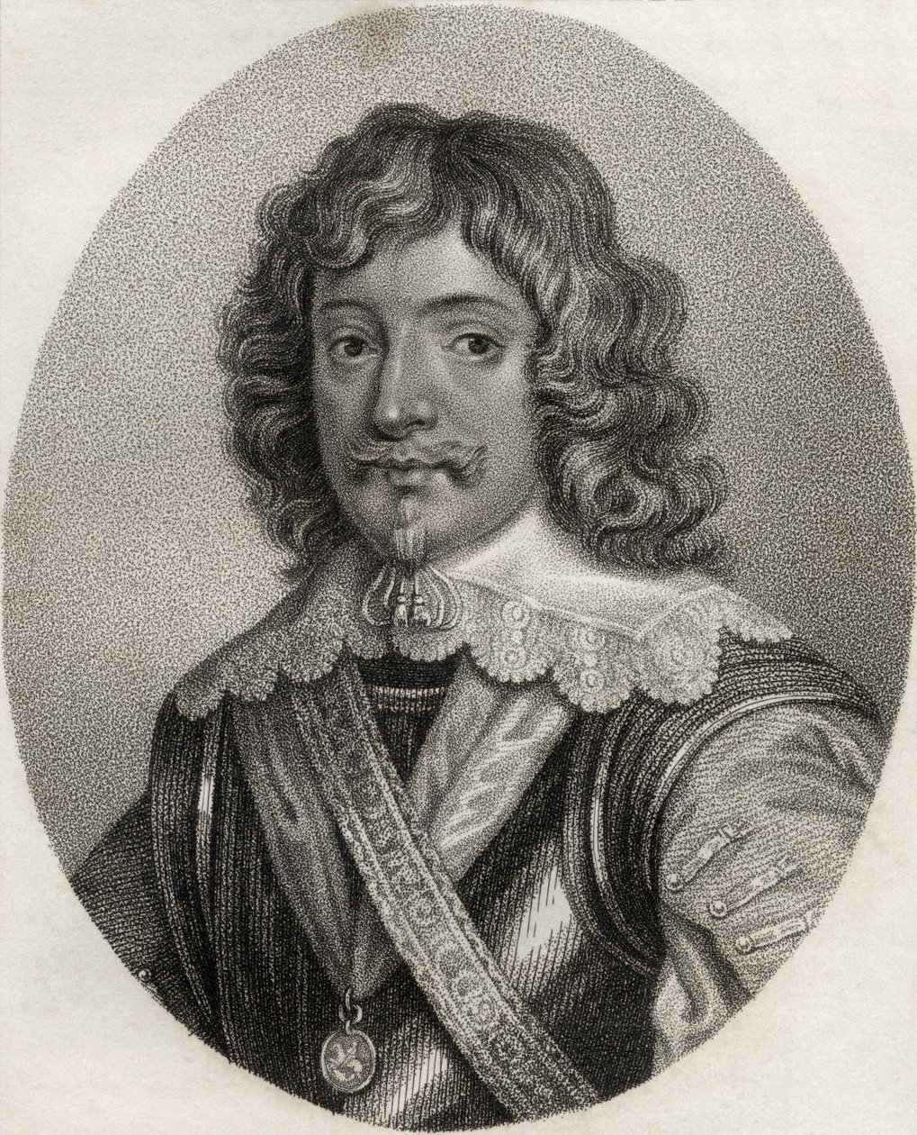 Henry Rich, gravado por Geremia, ilustração de "Um catálogo de autores reais e nobres, volume III", publicado em 1806 de English School