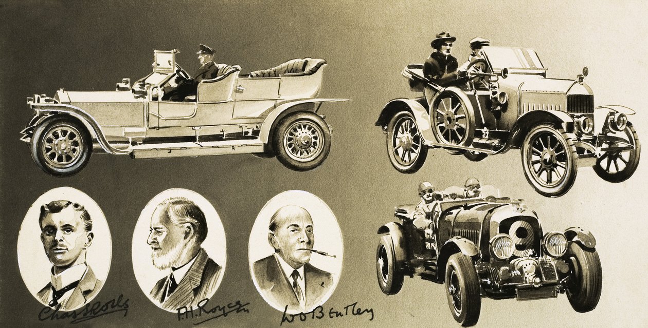 Henry Royce, Charles Rolls, W. O. Bentley - três pioneiros do automóvel de English School