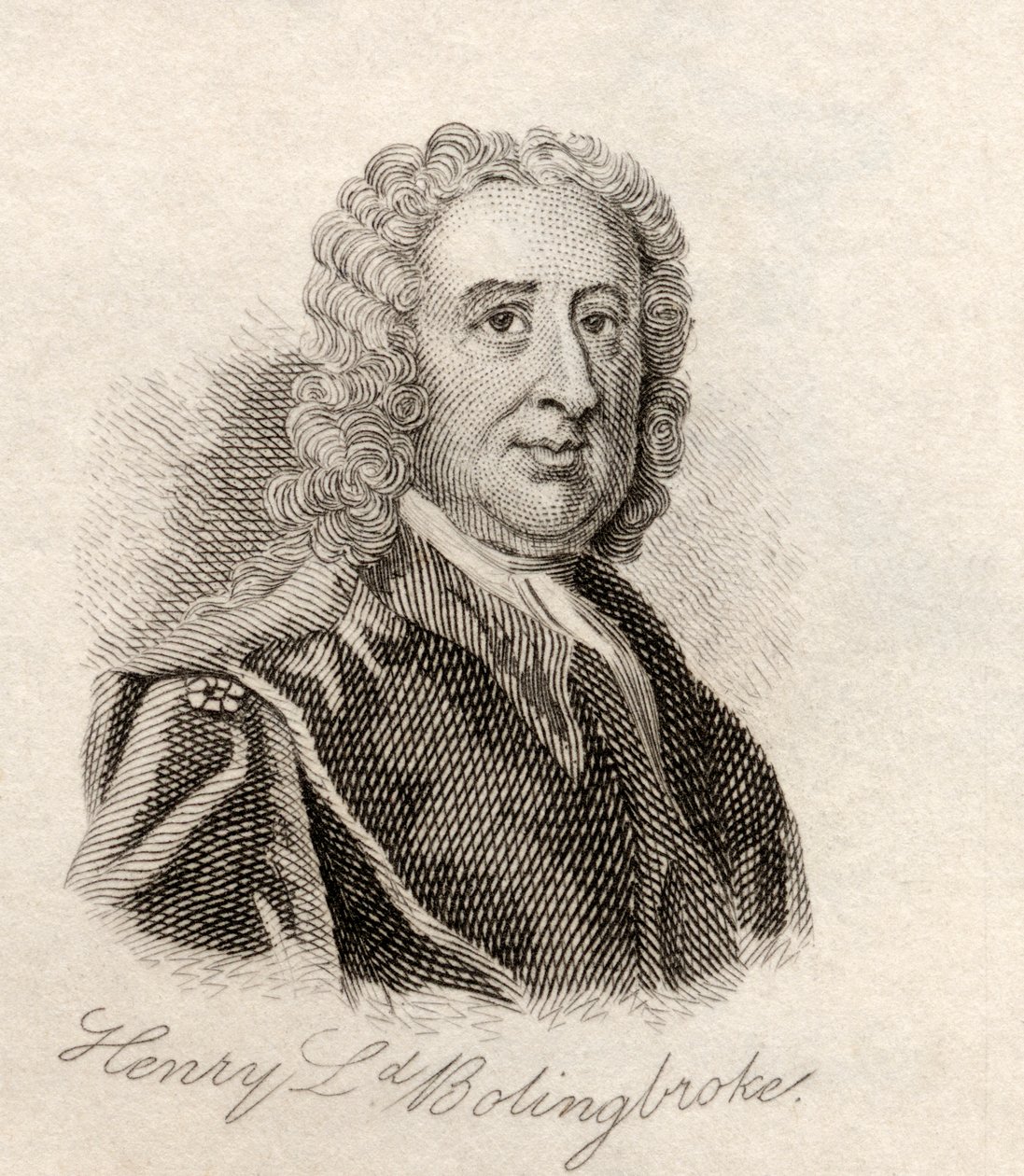 Henry St. John, 1º Visconde Bolingbroke, do &39;Crabb&39;s Historical Dictionary&39;, publicado em 1825 de English School