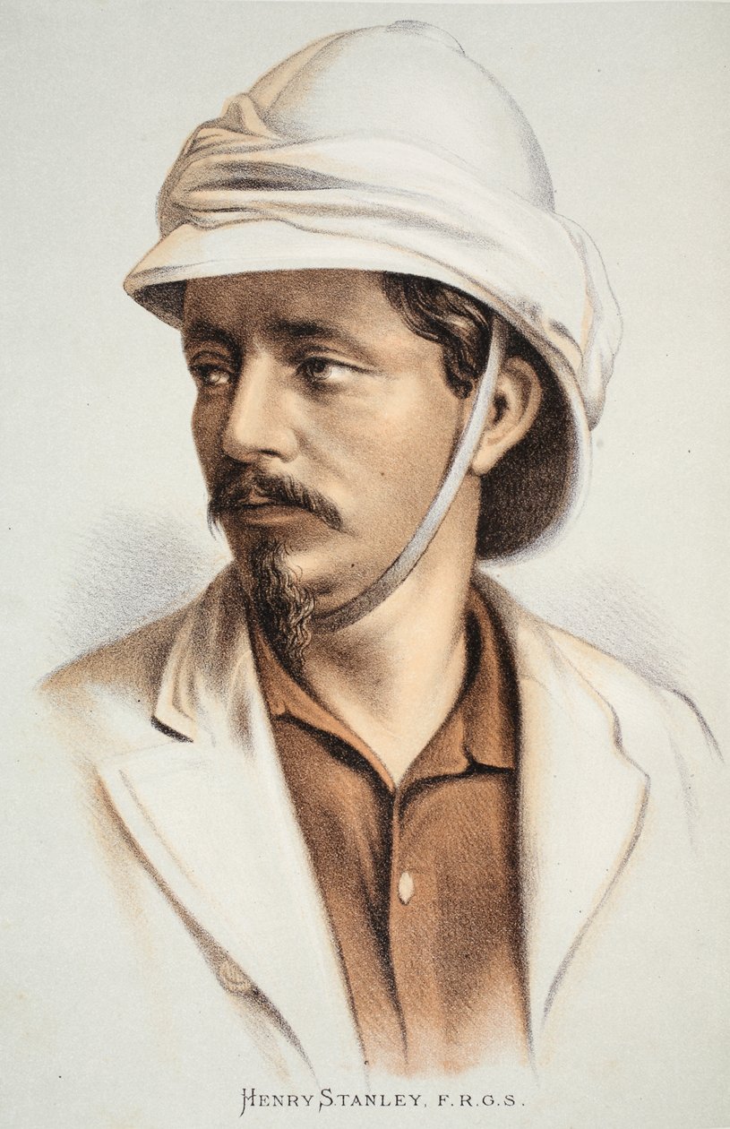 Henry Stanley FRGS, ilustração da edição pictórica da vida e das descobertas de David Livingstone por J. Ewing Richie, bar. por A. Fullarton & Co., 1876 de English School