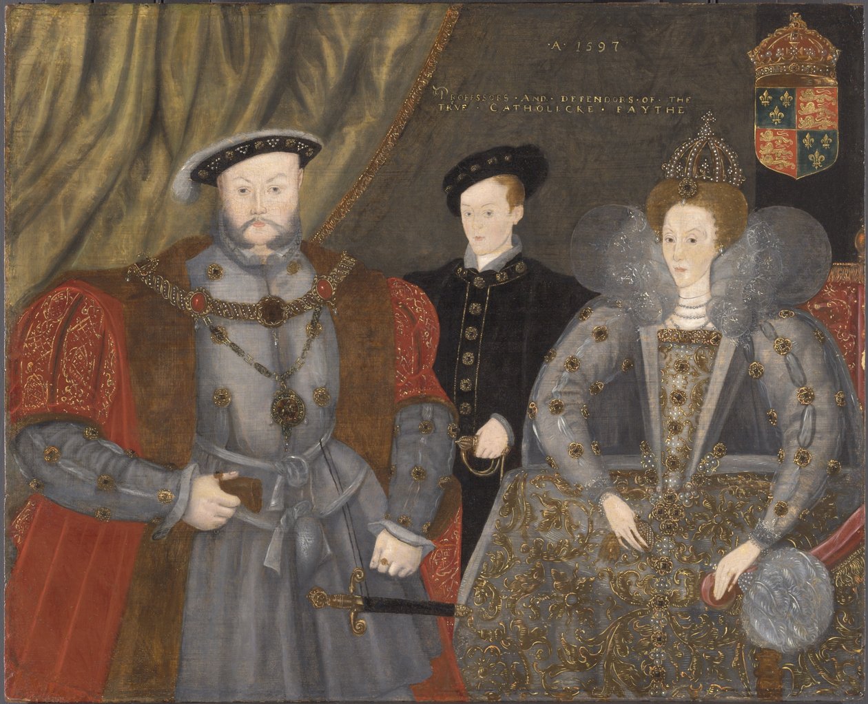 Henrique VIII, Elizabeth I e Edward VI, 1597 de English School