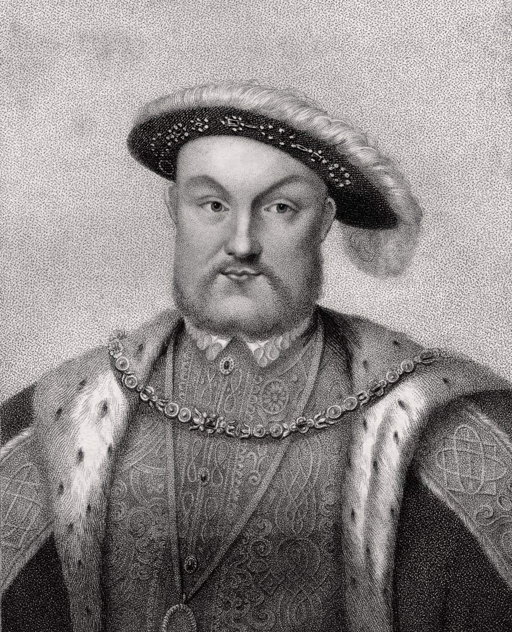 Henrique VIII, gravado por Bocquet, de "Um Catálogo dos Autores Reais e Nobres", publicado em 1806 de English School