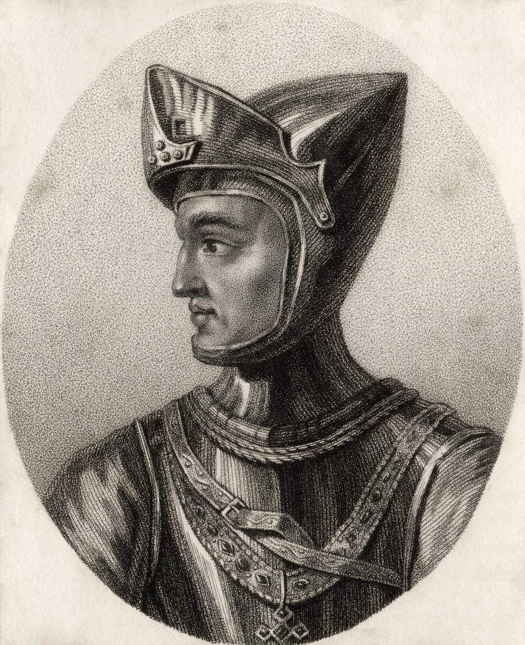 Henry de Grosmont, duque de Lancaster, de "Um catálogo dos autores reais e nobres", publicado em 1806 de English School