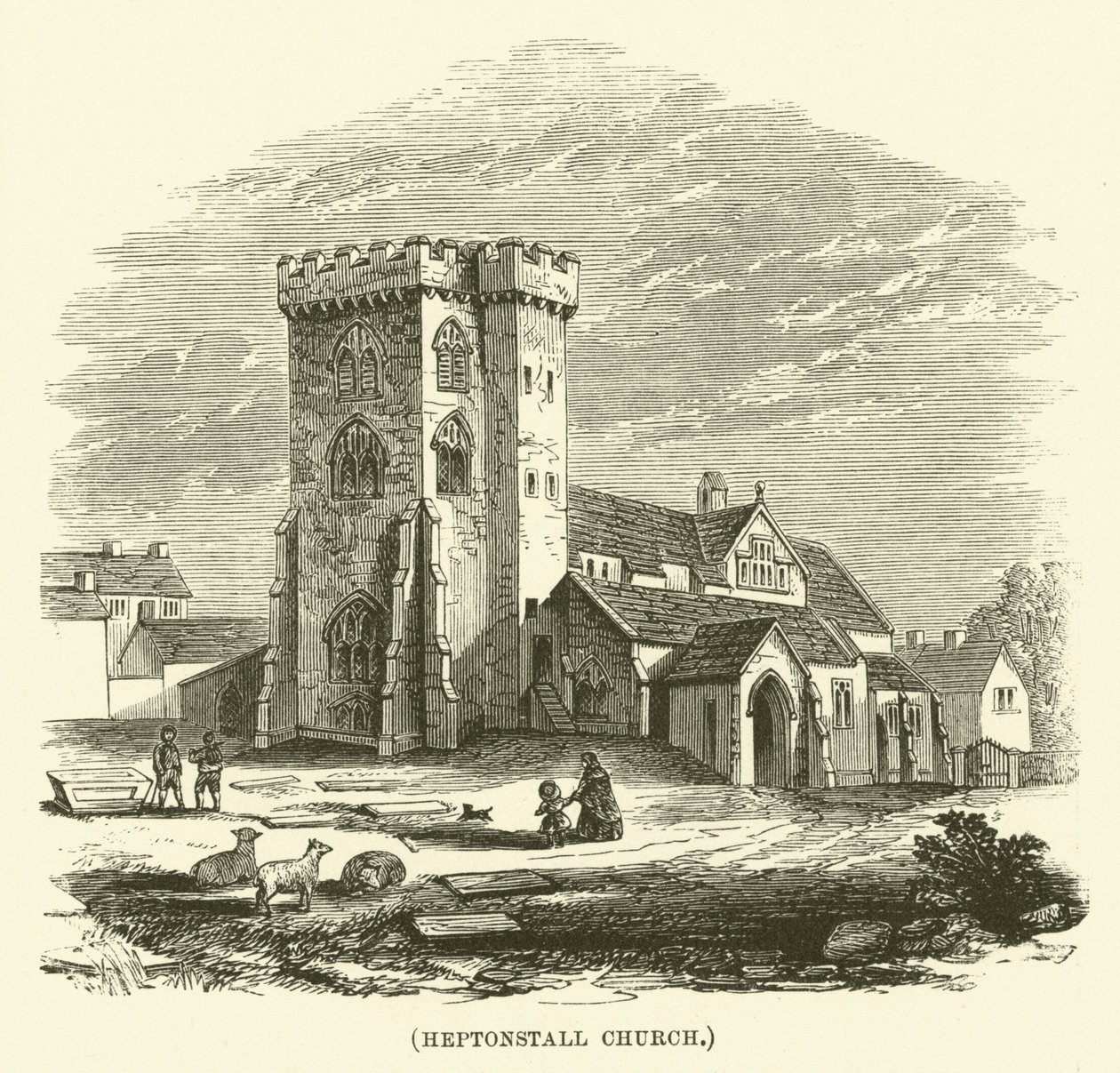 Igreja de Heptonstall (gravura) de English School