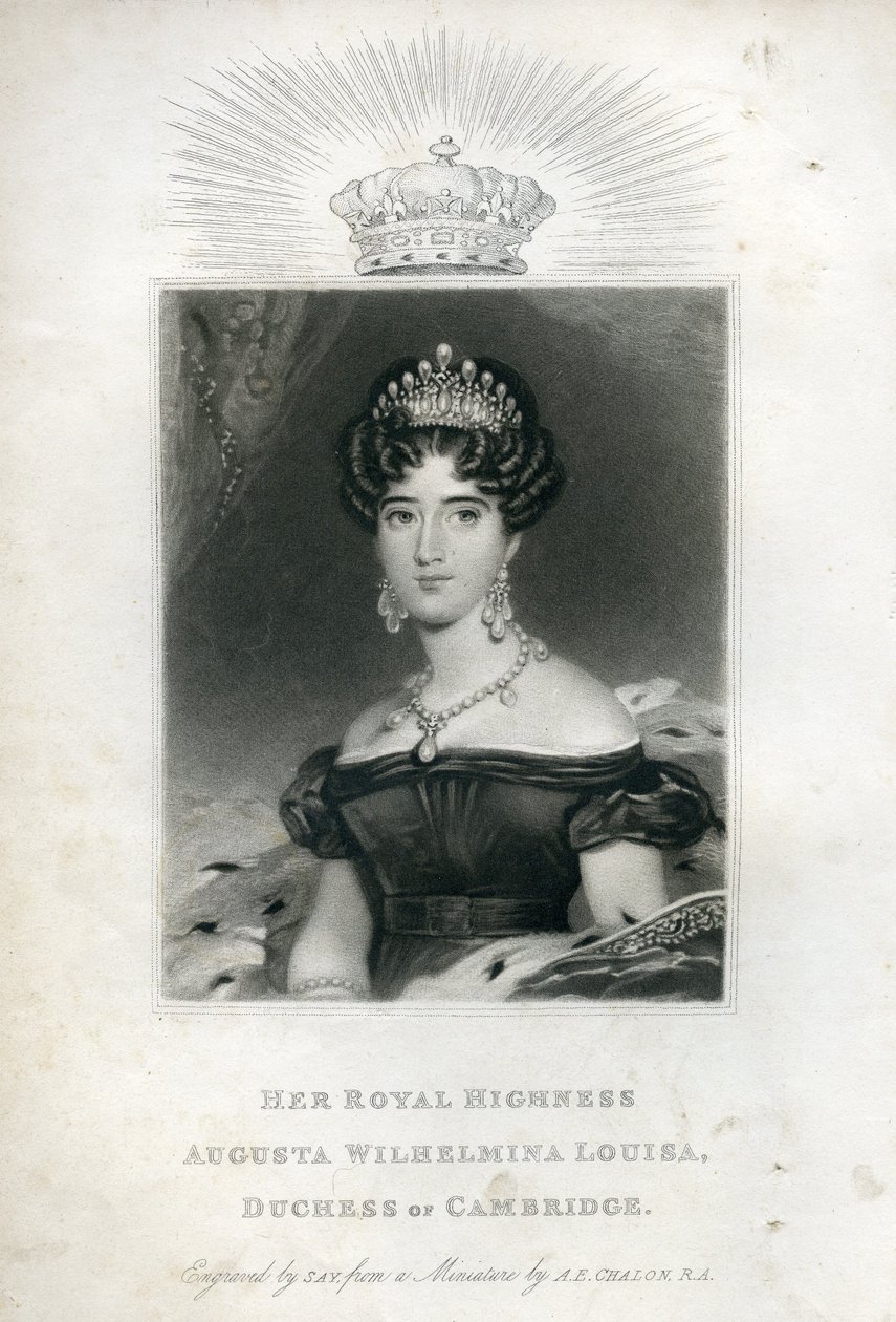 Sua Alteza Real Augusta Wilhelmina Louisa, Duquesa de Cambridge, 1830 de English School