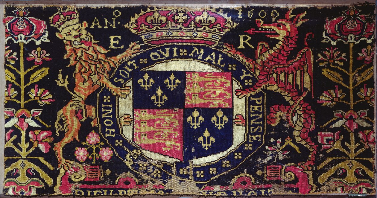 Tapete de painel heráldico, 1600 (têxtil) de English School
