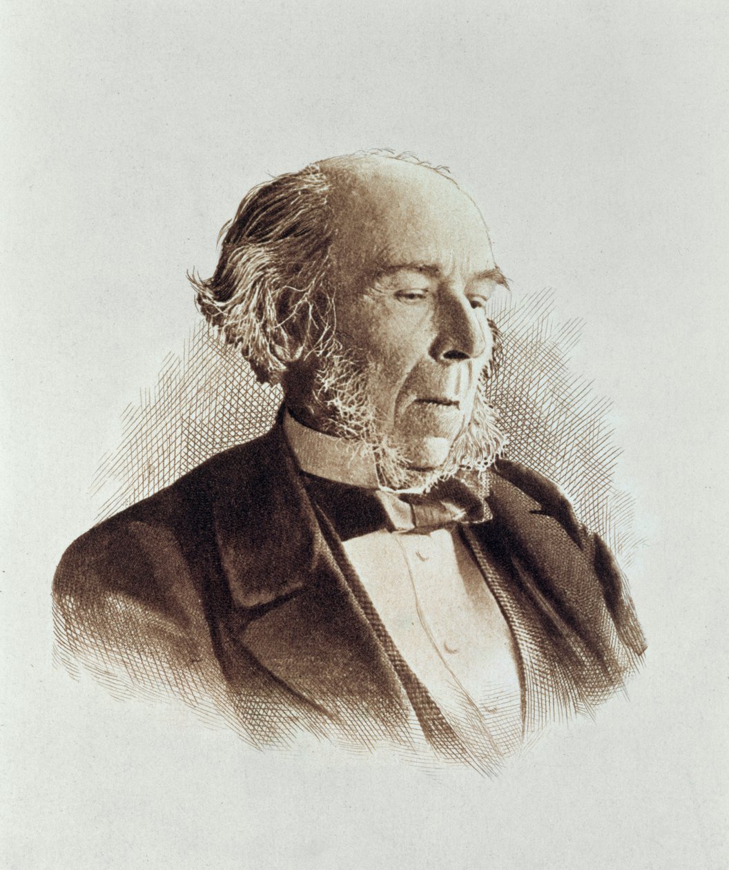 Herbert Spencer (1820-1903) (impressão) de English School