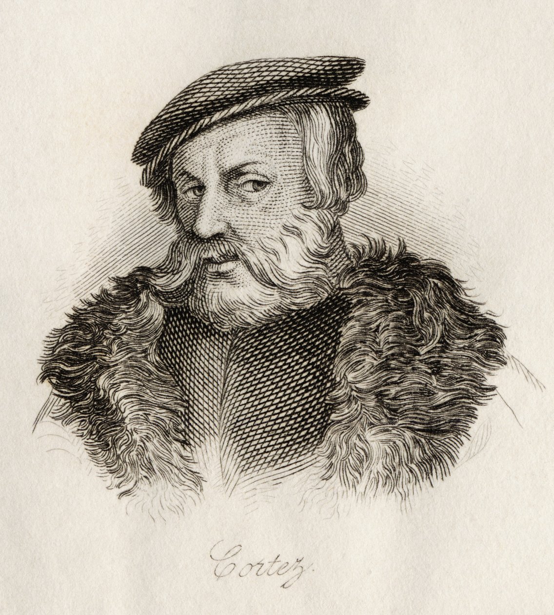 Hernan Cortes, do "Dicionário Histórico de Crabb", publicado em 1825 de English School
