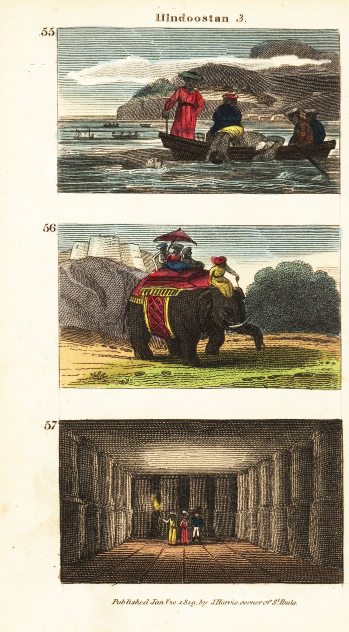 Vistas históricas de Hindoostan (Índia) de English School